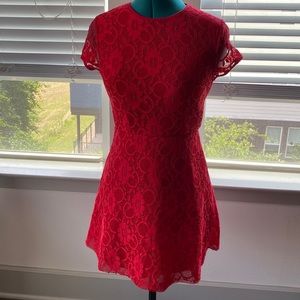 Forever 21 red lace floral dress